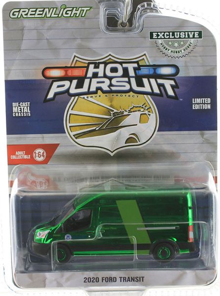 GREEN43035-EVERT - FORD Transit 2020 verde Servicio de Aduanas de los Estados Unidos de la serie HOT PURSUIT en blíster - 1