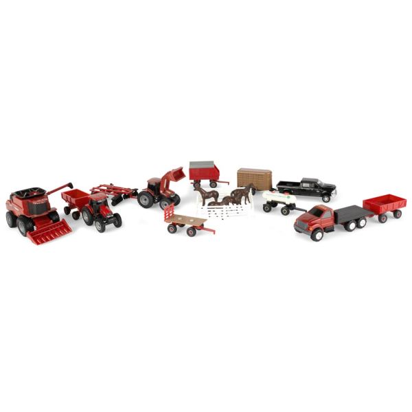 ERT44091 - Juego de 20 Vehículos y accesorios CASE IH - 1
