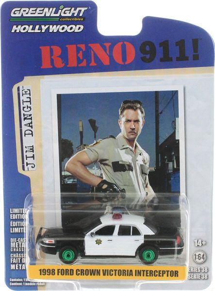 GREEN44980-B_VERT - FORD Crown Victoria Interceptor 1998 con ruedas verdes de la película RENO 911 ! bajo blister - 1