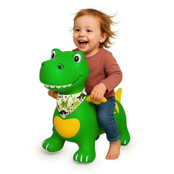 JAM466007 - Dino-animal saltarín con alas HoppyDoo, verde con bomba - 1