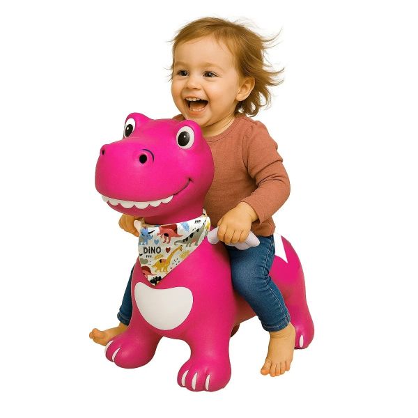 JAM466008 - Dino-animal saltarín con alas HoppyDoo, rosa con bomba - 1