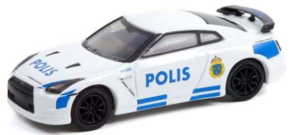 GREEN42980-D - NISSAN GT-R (R35) Policía de Estocolmo HOT PURSUIT serie 40 en blister - 1