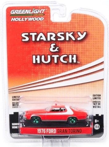 GREEN44780-AVERT - FORD Gran Torino 1976 llantas verdes STARSKY Y HUTCH en blister - 1