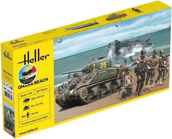HEL52332 - Kit de inicio con pintura y accesorios - Omaha Beach para montar - 1