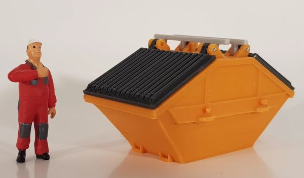 MSM5466/01 - Cubo de basura plano 7m3 con tapa de plástico - miniatura - 1