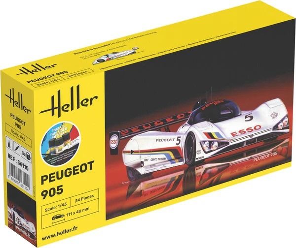 HEL56110 - Kit de inicio con pintura y accesorios - PEUGEOT 905 para montar - 1