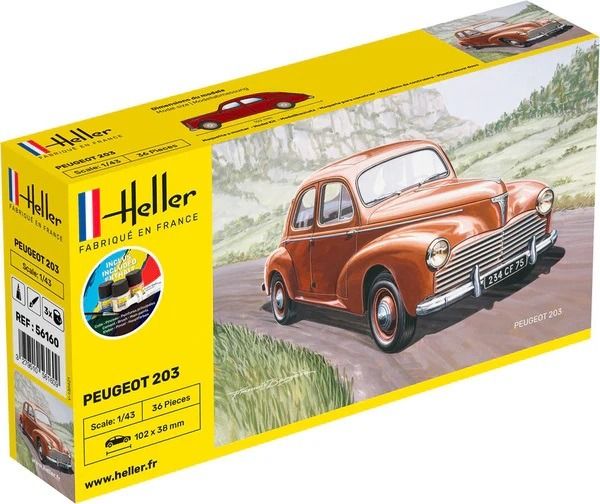 HEL56160 - Kit de inicio con pintura y accesorios - PEUGEOT 203 para montar - 1