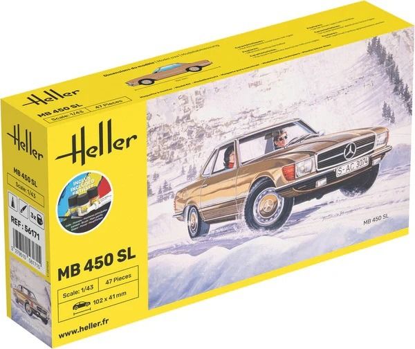 HEL56171 - Kit de inicio con pintura y accesorios - MERCEDES-BENZ 450 SL para montar - 1