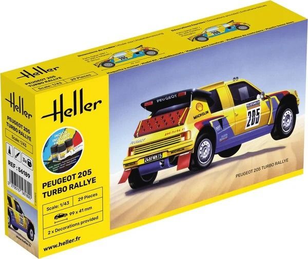 HEL56189 - Kit de montaje y pintura - PEUGEOT 205 Turbo Rally #205 - 1