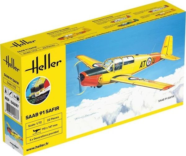 HEL56287 - Kit de inicio con pintura y accesorios - SAAB 91 Safir para montar - 1