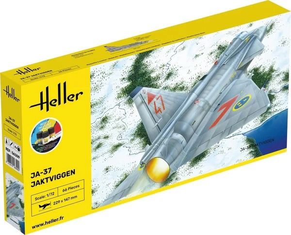 HEL56309 - Kit de inicio con pintura y accesorios - SAAB JA-37 Jaktviggen para montar - 1