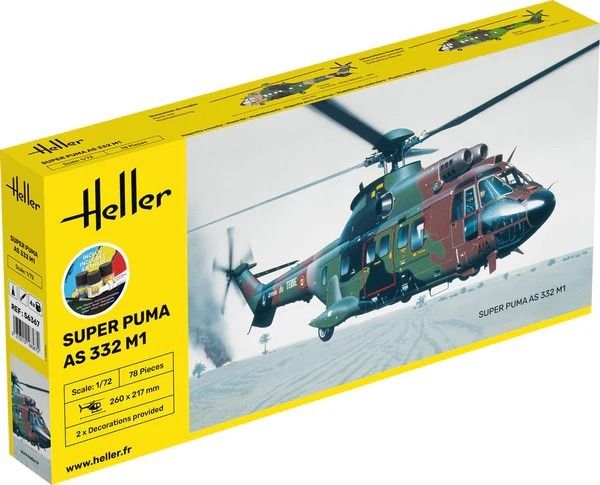 HEL56367 - Kit de inicio con pintura y accesorios - Helicóptero Aerospace AS332 Super Puma M1 para montar - 1