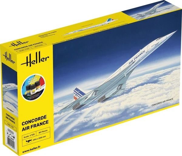 HEL56445 - Kit de inicio con pintura y accesorios - CONCORDE Air France para montar - 1