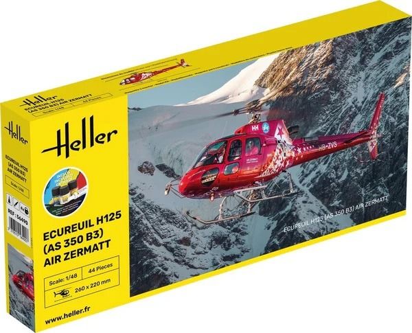 HEL56490 - Kit de inicio con pintura y accesorios - Helicóptero ECUREUIL H125 - AS 350 B3 - AIR ZERMATT (requiere montaje) - 1