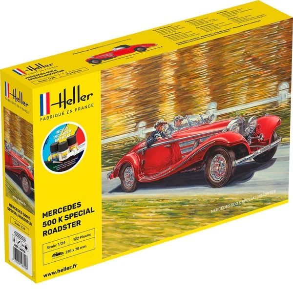 HEL56710 - Kit de inicio con pintura y accesorios - MERCEDES-BENZ 500 K Special Roadster para montar - 1