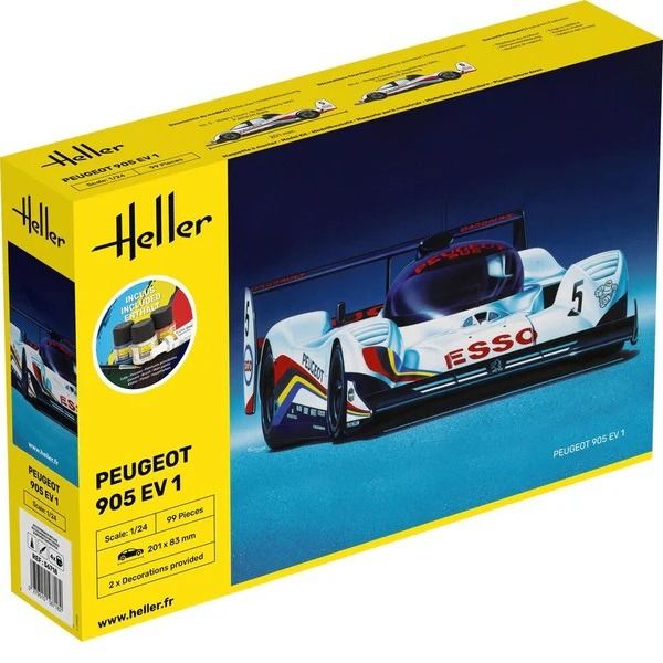 HEL56718 - Kit de inicio con pintura y accesorios - PEUGEOT 905 EV 1 #5 para montar - 1