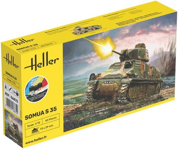 HEL56875 - Kit de iniciación con pintura y accesorios – Tanque SOMUA S-35 - 1