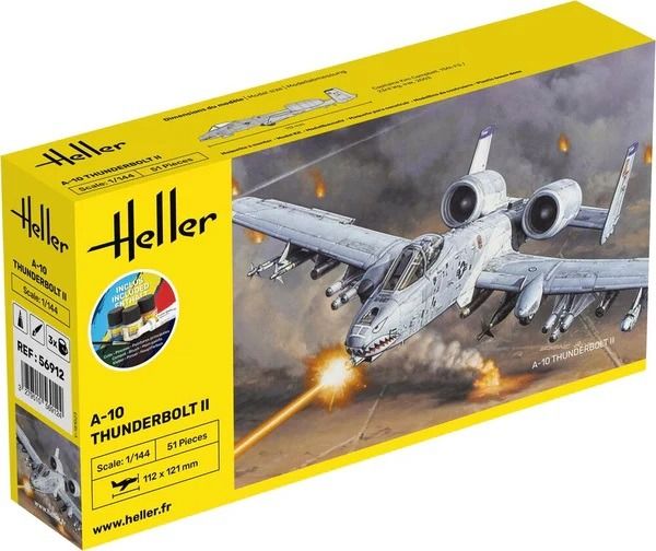 HEL56912 - Kit de inicio con pintura y accesorios - Avión militar FAIRCHILD A-10 Thunderbolt II - 1