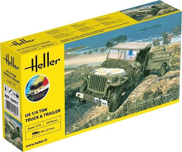 HEL56997 - Kit de inicio con pintura y accesorios - Camión con remolque de 1/4 de tonelada - 1