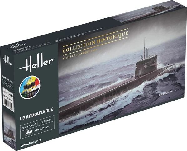 HEL57075 - Kit de inicio con pintura y accesorios - Submarino Redoutable U-Boat S/M - 1