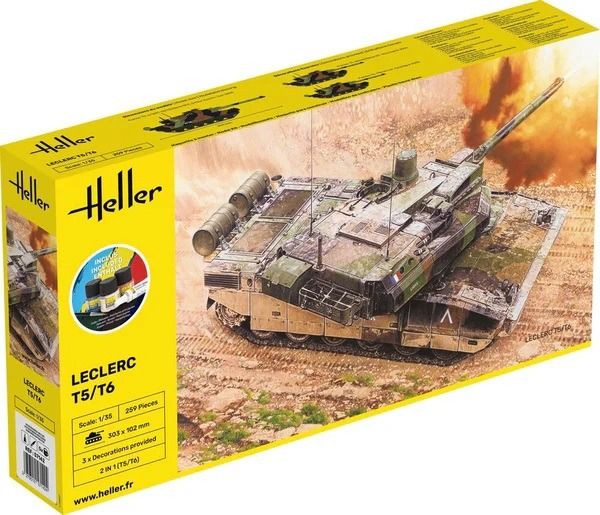 HEL57142 - Kit de iniciación con pintura y accesorios – Tanque Leclerc T5/T6 - 1