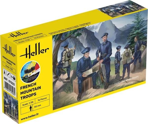 HEL57223 - Kit de inicio con pintura y accesorios - Tropas de Montaña Francesas - 1