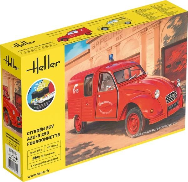 HEL58701 - Kit de montaje y pintura - Furgoneta de bomberos CITROËN 2CV AZU 250 - 1