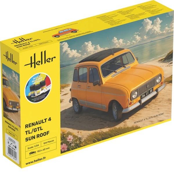 HEL58704 - Kit de inicio con pintura y accesorios - Techo corredizo RENAULT 4 TL/GTL - 1