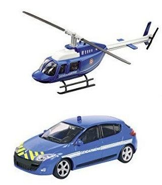 MDM57007A - Gendarmería RENAULT Megane con helicóptero (helicóptero a escala aleatoria) - 1