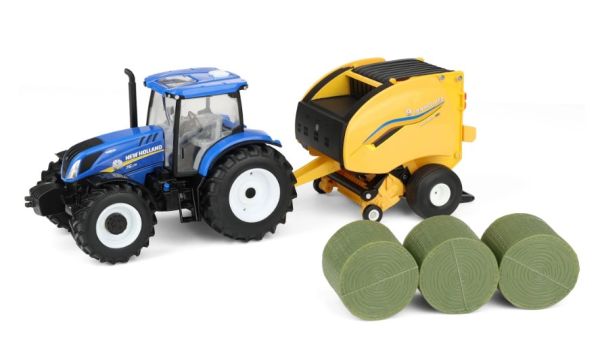 ERT61029 - NEW HOLLAND T6.175 con empacadora redonda 561 y 3 pacas - 1