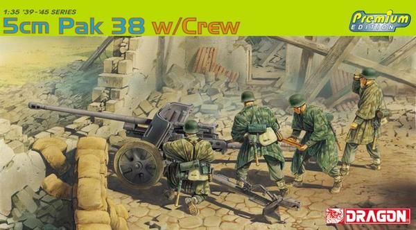 DRA6444 - Cañón antitanque Pak 38 de 5cm con tripulación para montar y pintar - 1