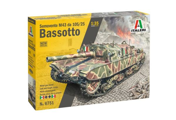 ITA6751 - Cañón autopropulsado Semovente M43 105/25 Bassotto para montar y pintar - 1