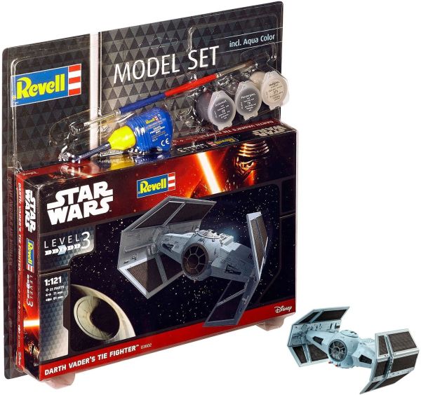 REV63602 - Set de Maquetas TIE Figh de Darth Vader STAR WARS con pintura para montar - 1