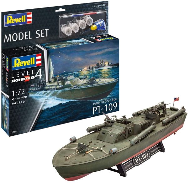 REV65147 - Maqueta de lancha patrullera torpedera PT-109 con pintura para montar - 1