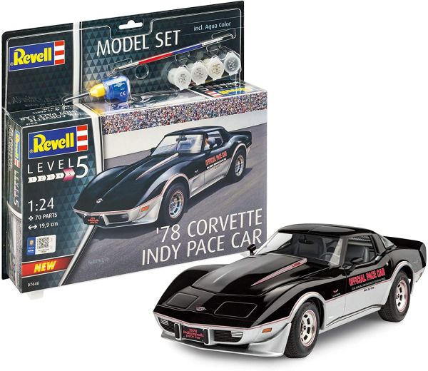 REV67646 - Maqueta set CORVETTE '78 Indy Pace con pintura para montar - 1