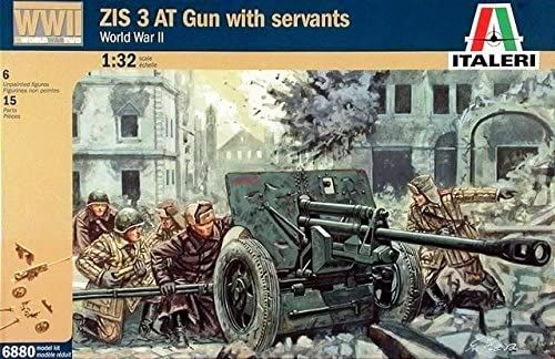ITA6880 - Cañón ruso ZIS3 AT de la Segunda Guerra Mundial con tripulación para montar y pintar - 1