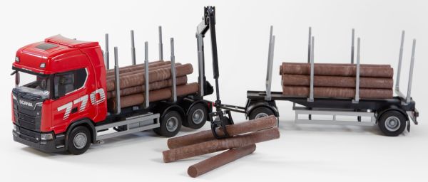 EMEK70775 - SCANIA 770 6x4 (camión rígido) con remolque (configuración 1+1 ejes) para transporte de madera - 1