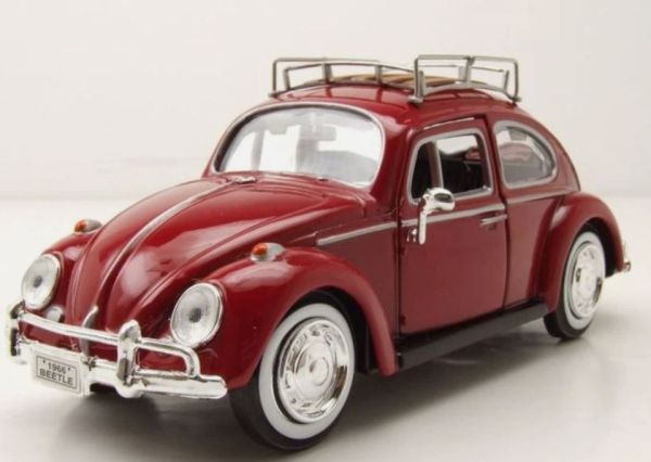 MMX79559BORDEAUX - VOLKSWAGEN Beetle con barra de techo 1966 burdeos - 1