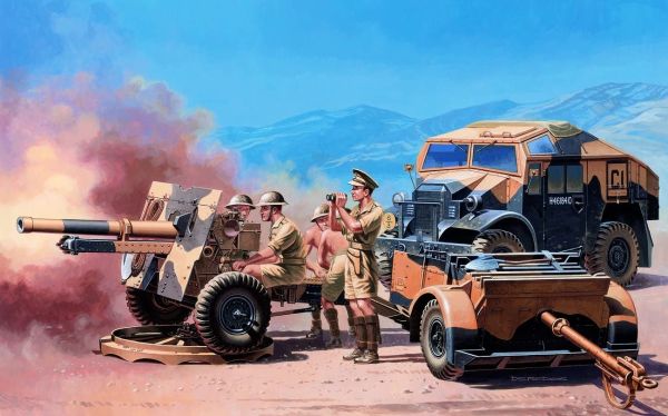 ITA7027 - Howitzer Morris Quad Tractor./25 PDR.GUN para montar y pintar - 1