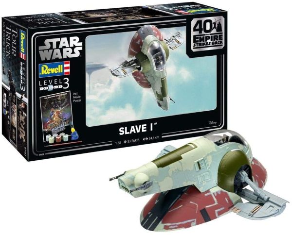REV05678 - Slave I-40 Aniversario El Imperio Contraataca Pintura STAR WARS y cola incluida para montar y pintar - 1