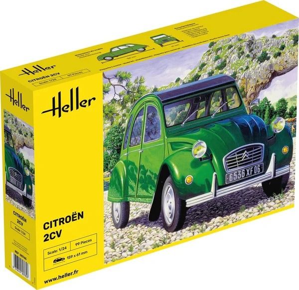 HEL80765 - Citroën 2CV (verde) – kit de montaje y pintura - 1