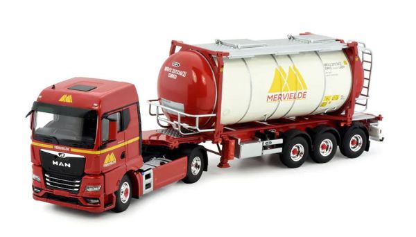 TEK83741 - MAN TX GM 4x2 con portacontenedores de 3 ejes y contenedor cisterna MERVIELDE - 1