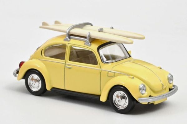 NOREV841007 - Volkswagen Beetle 1303 1973 Amarillo Pastel con Tabla de Surf - Coche a reacción - 1