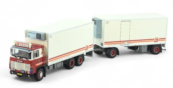 TEK89107 - SCANIA 141 6x4 LKW mit 1+1-achsigem Kühlauflieger, Transport CJ - 1