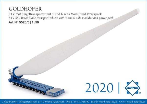 CON5520/0 - Módulo FTV550 GOLDHOFER de 6 y 4 ejes con unidad motriz y pala de aerogenerador - 1