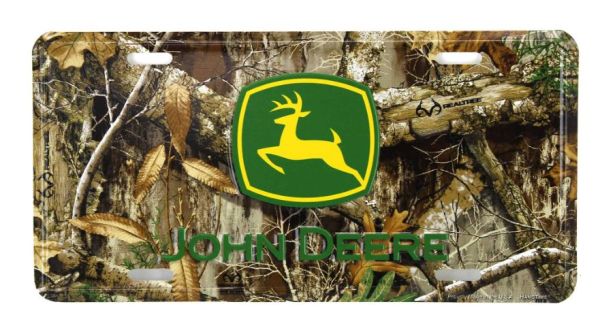 97055 - Letrero metálico de camuflaje con el logotipo de JOHN DEERE - 15x30 cm - 1