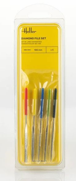 HEL99005 - Juego de 5 limas de diamante, 10 cm - 1