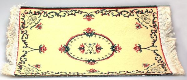 AKI0175 - Alfombra de flores en miniatura para casa de muñecas dimensión 24 x 15 cm - 1