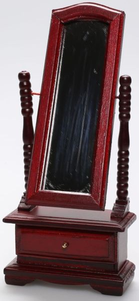 AKI0183 - Espejo de dormitorio en miniatura para casa de muñecas; dimensión L5.9 x D2.7 x H13.5 cm - 1