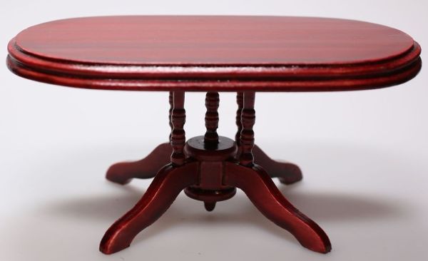 AKI0184 - Mesa de salón en miniatura para casa de muñecas con dimensiones L13.7 x D7.5 x H6.4 cm - 1